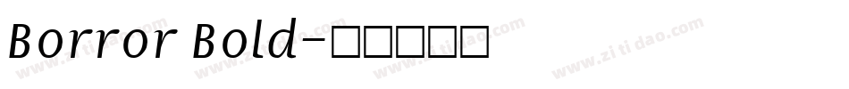 Borror Bold字体转换